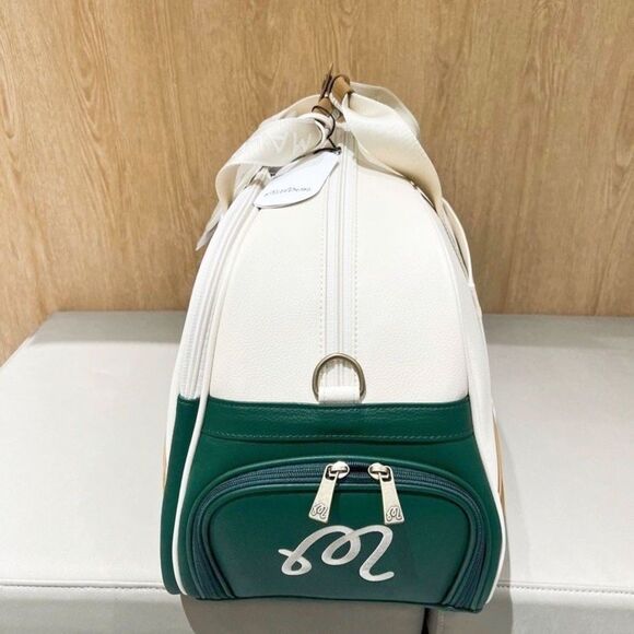 Malbon Golf Green White Travel Duffle Bag Weekender Carry-On Shoulder Strap - Picture 3 of 10